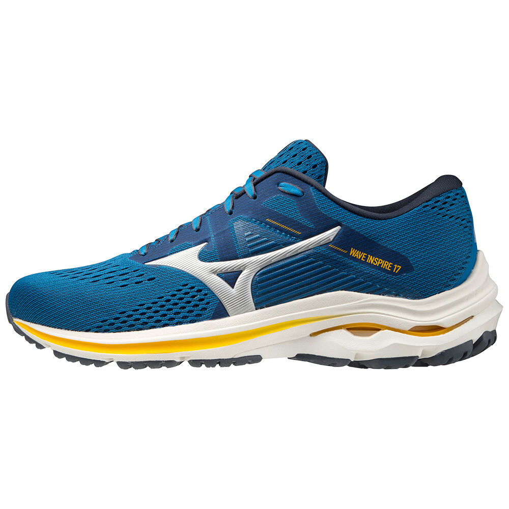 Mizuno Wave Inspire 17 - Erkek Koşu Ayakkabısı - Mavi/Gümüş Türkiye (FVHLSI-059)